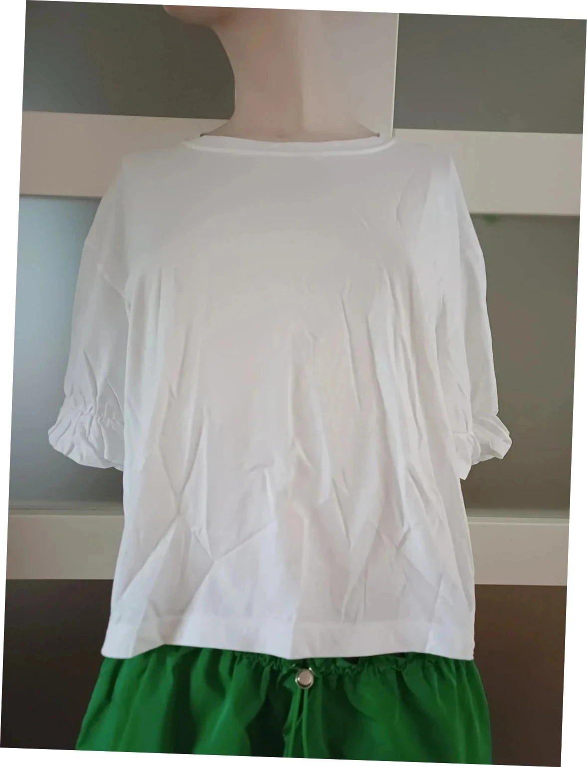 Pièce de créateur T-shirt oversize blanc Victoria/Tomas - Taille 38 (M) - Détails froncés